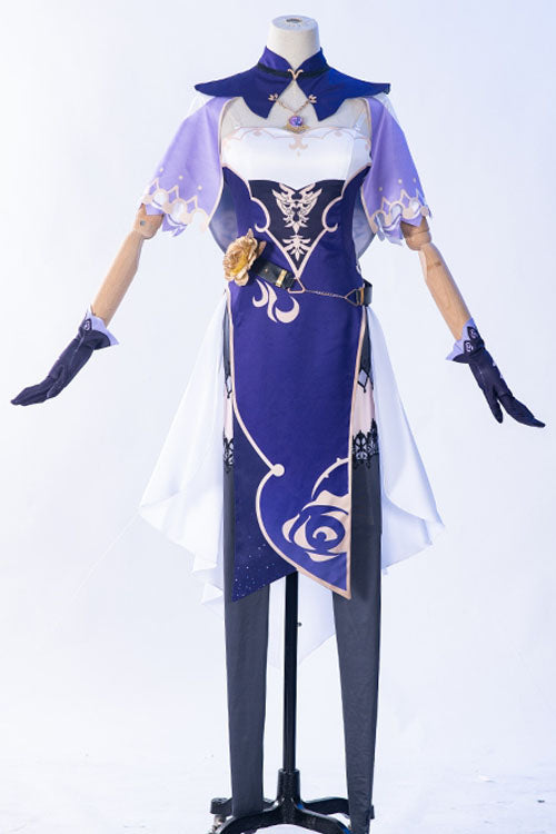 Genshin Impact Mondstadt Librarian Lisa Purple Game Halloween Cosplay Costume Full Set