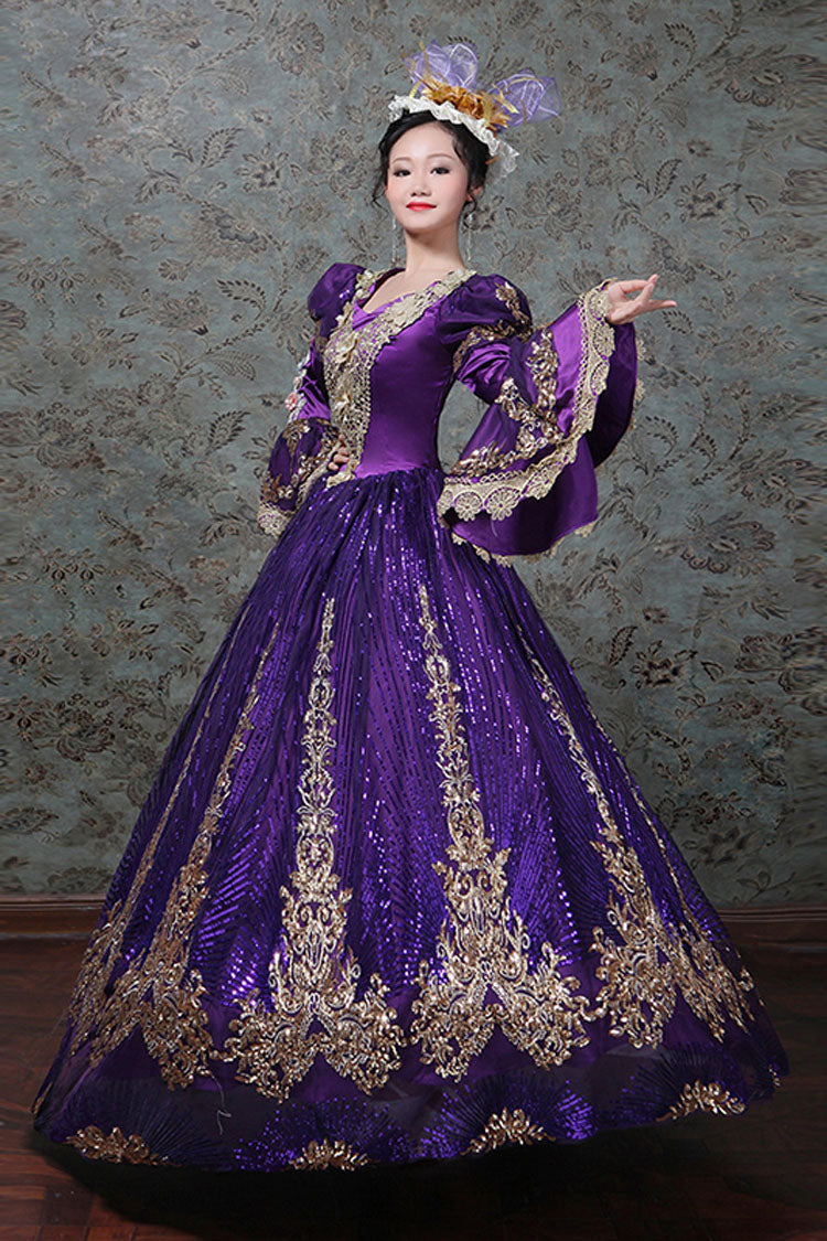 Hime Sleeves High Waisted Three Dimensional Hollow Embroidery Floral Print Ruffled Multi-Layer Victorian Lolita Prom Dress