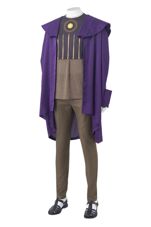 Loki Season 1 Kang The Conqueror Nathaniel Richards Brown/Purple Halloween Cosplay Costume Full Set