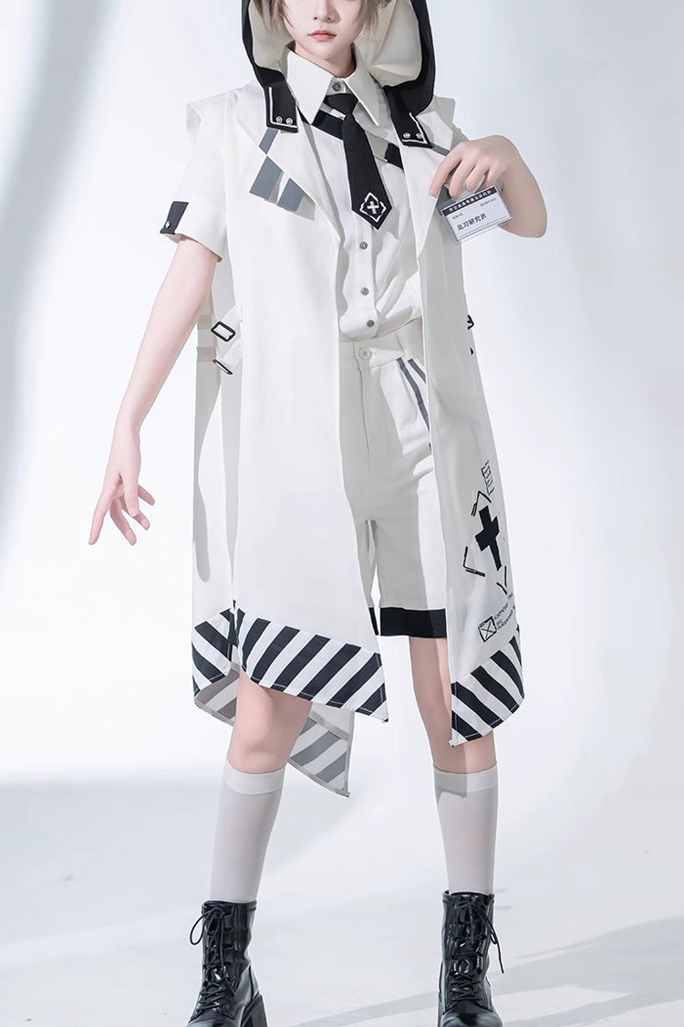 White Handsome Ouji Lolita Fashion Cloak