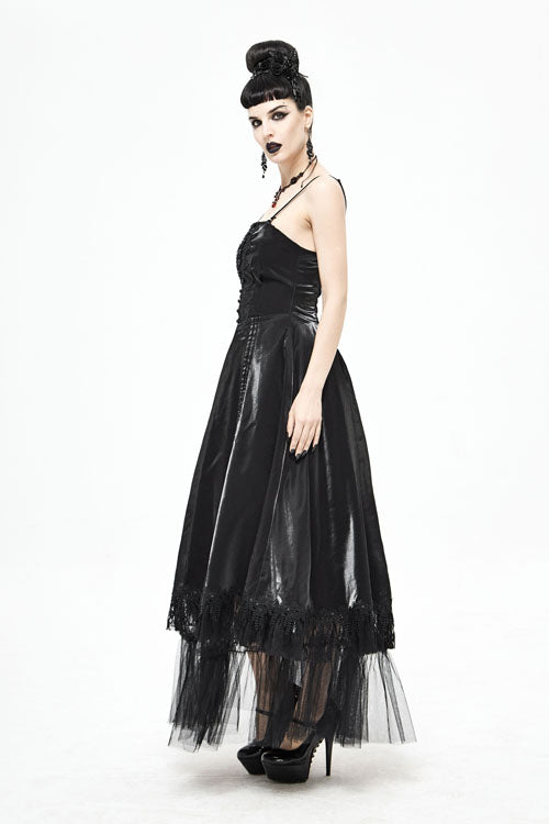 Black Gothic Tube Top Layered Womens Dress
