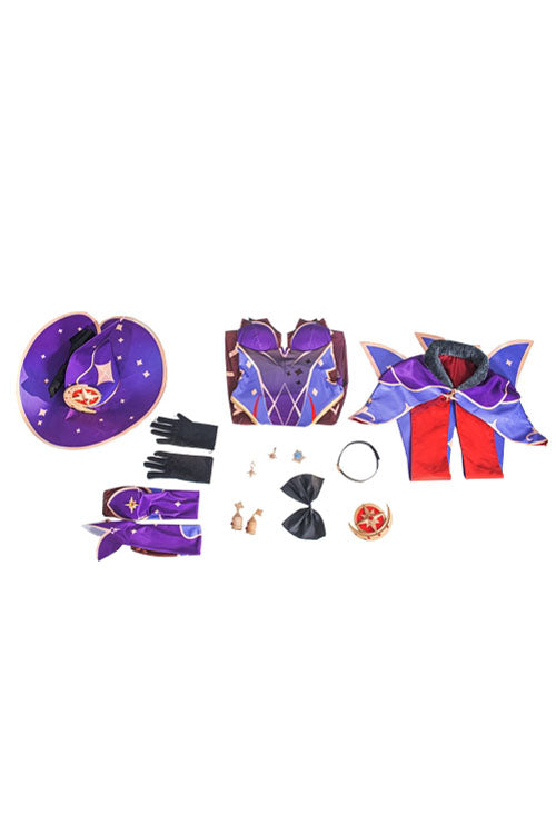 Genshin Impact Astologis Mona Maggistus Purple Game Halloween Cosplay Costume Full Set