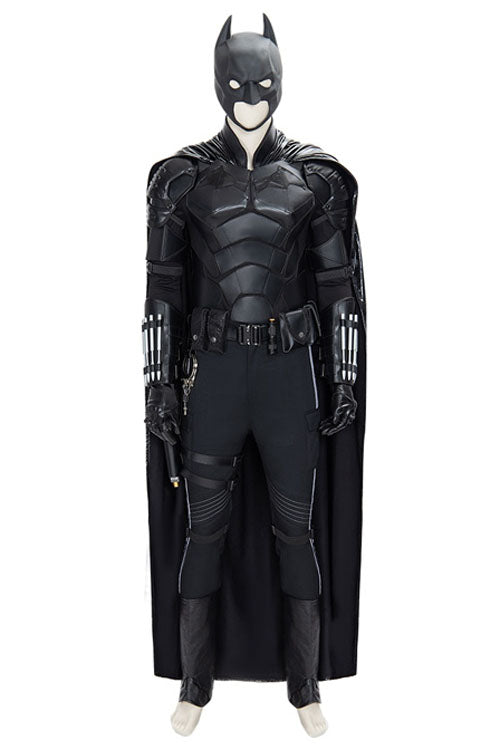 The Batman Bruce Wayne Black Battle Suit Halloween Cosplay Costume Full Set