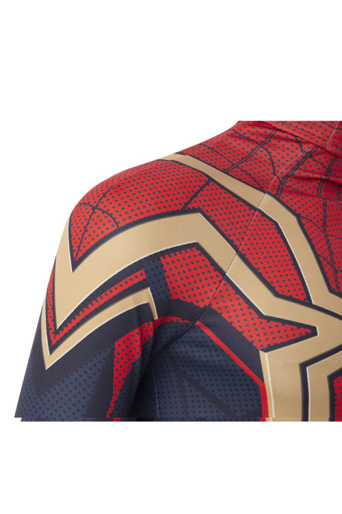 Spider-Man No Way Home Iron Spider-Man Peter Parker Red Battle Suit Halloween Cosplay Costume Bodysuit