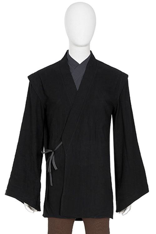TV Drama Obi-Wan Kenobi Anakin Skywalker Black Outfit Halloween Cosplay Costume Long Top