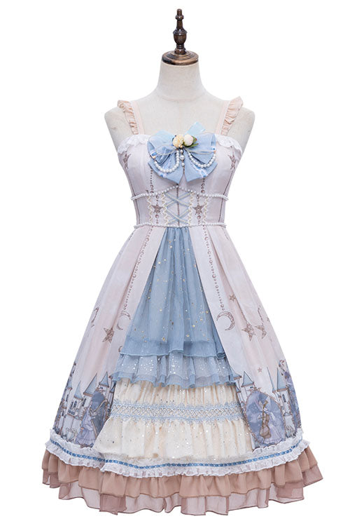 Multi-Color Cardigan Bowknot Elves Multi-Layer Ruffled Sweet Lolita JSK Dress