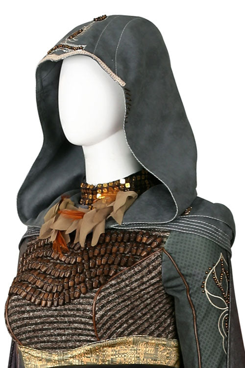 Assassin's Creed Sophia Halloween Cosplay Costume Gray Hood Shoulder Pads