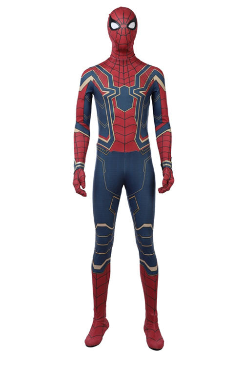 Avengers Infinity War Spider-Man Red/Blue Battle Suit Halloween Cosplay Costume Full Set