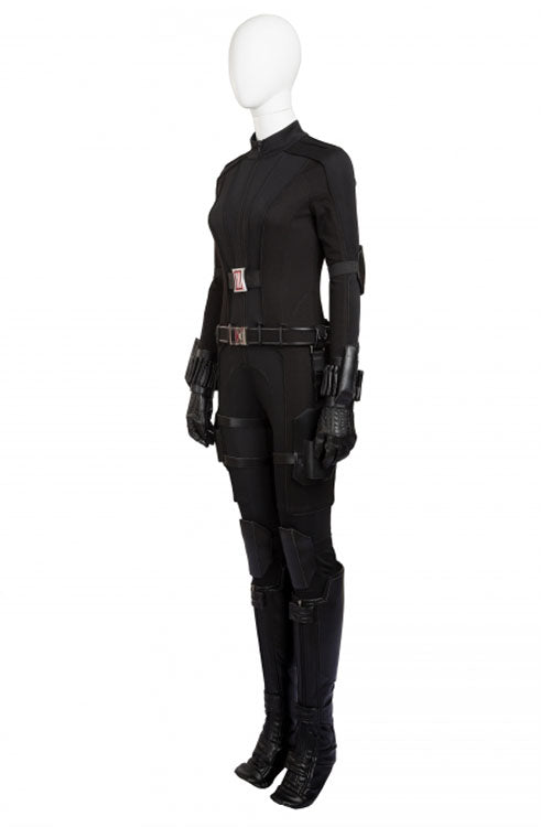 Captain America Civil War Black Widow Cosplay Costume Black Bodysuit Full Set