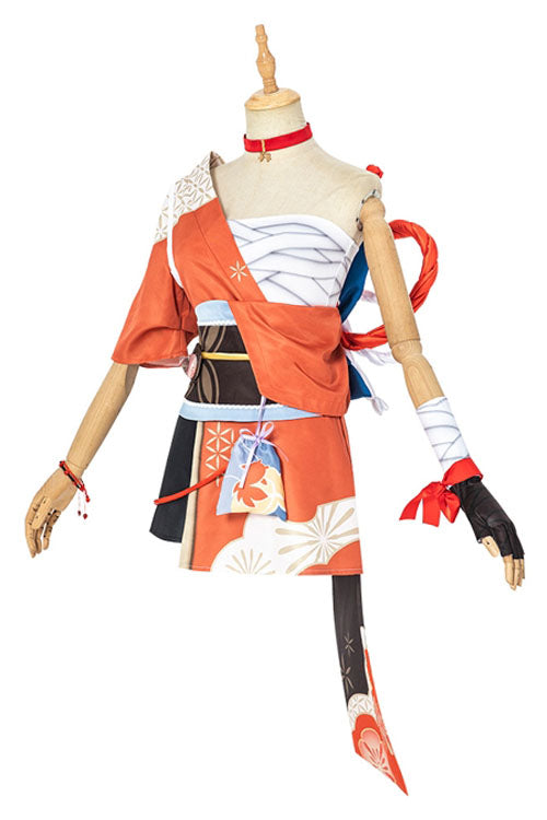 Genshin Impact Naganohara Yoimiya Orange Game Halloween Cosplay Costume Full Set