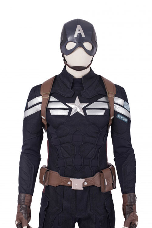Avengers Endgame Captain America Steve Rogers Blue Battle Suit Halloween Cosplay Costume Full Set
