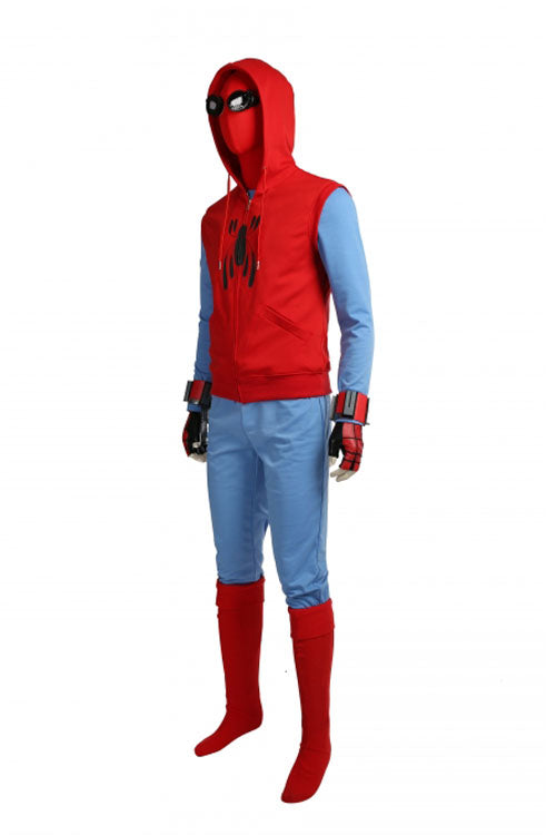 Spider-Man Homecoming Spider-Man Peter Parker Hoodie Halloween Cosplay Costume Full Set