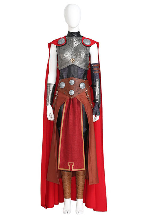 Thor Female Thor Jane Foster Red Battle Suit Halloween Cosplay Costume Full Set