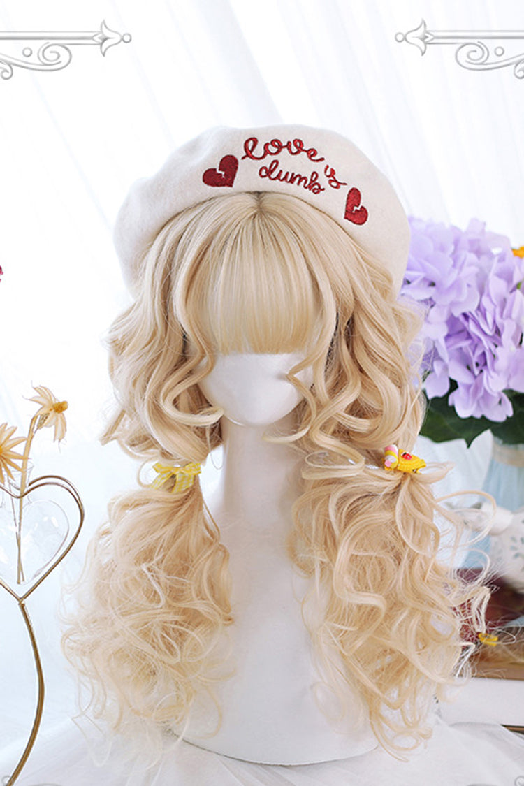 Wool Curl Medium Length Curly Hair Sweet Lolita Wigs