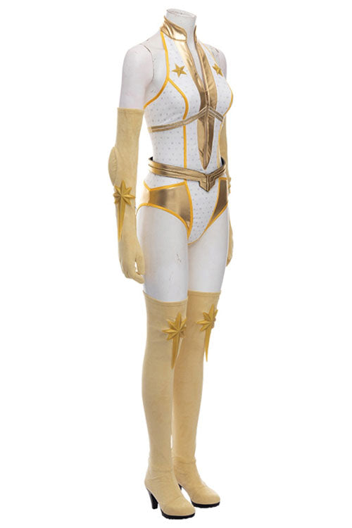 The Boys Season 2 Starlight Annie January Golden Backless Battle Suit Halloween Cosplay Costume Full Set