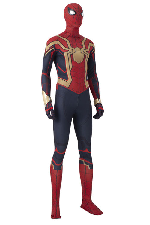 Spider-Man No Way Home Iron Spider-Man Peter Parker Red Battle Suit Halloween Cosplay Costume Full Set