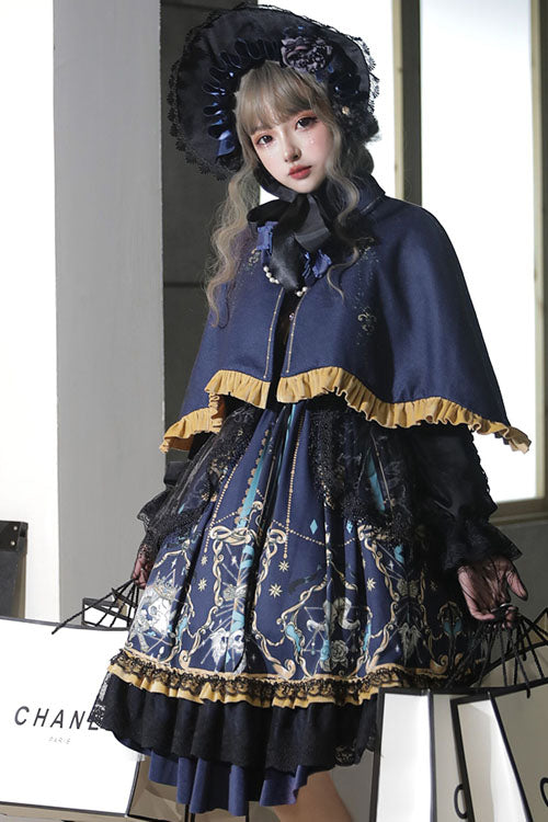 Black God's Salvation Long Sleeves Lace Ruffled Gothic Lolita OP Dress
