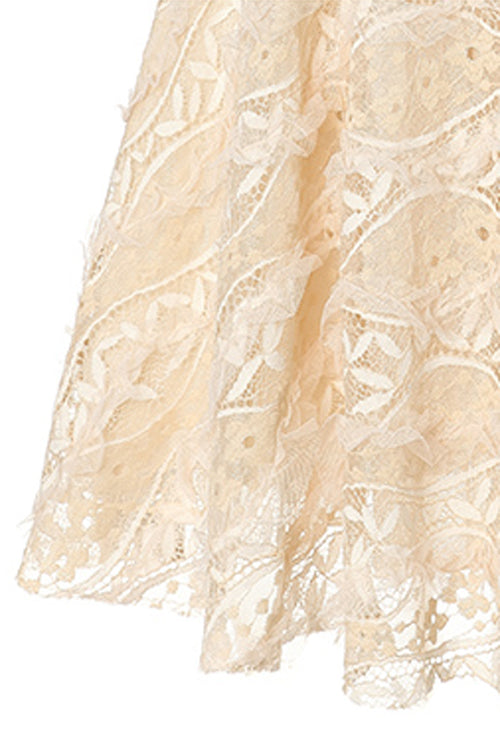 Beige Elegant Lace Embroidered High Waisted Sweet Lolita JSK Dress