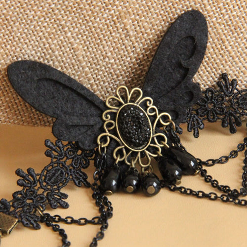 Black Lace Retro Female Gothic Lolita Bracelet Ring