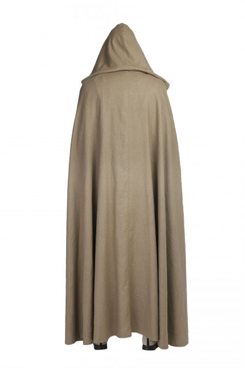 Star Wars The Last Jedi Luke Skywalker Khaki Cloak Halloween Cosplay Costume Full Set