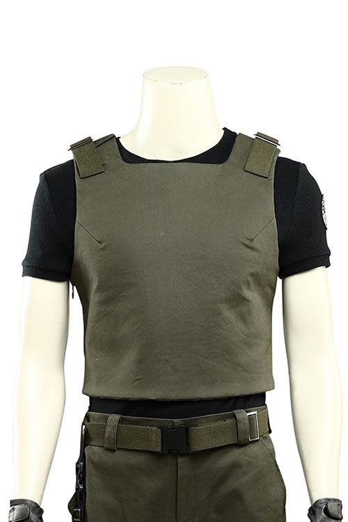Resident Evil 3 Remake Biohazard RE 3 Carlos Oliveira Halloween Cosplay Costume Green Inner Vest