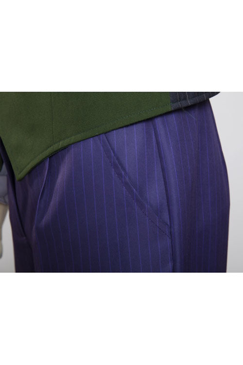 Batman The Dark Knight The Joker Halloween Cosplay Costume Purple Vertical Stripe Suit Trousers