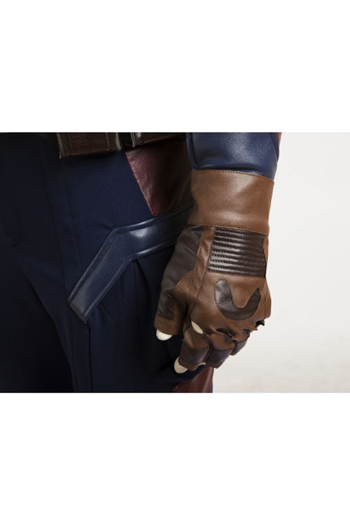Captain America Civil War Captain America Cosplay Costume Upgraded Version Brown Gloves