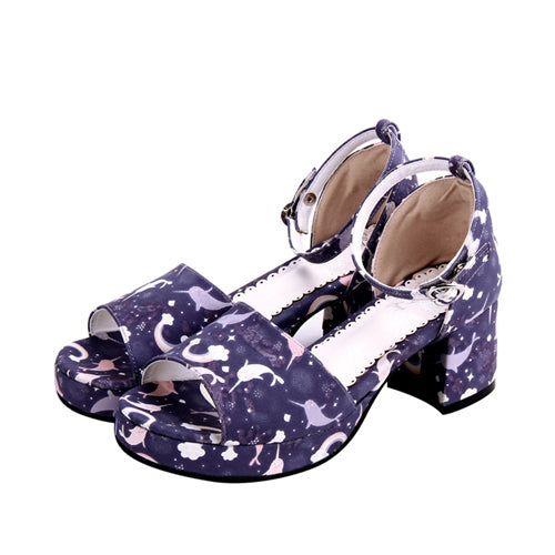 Dreamy Cute Fish Printing Round toe Sweet Lolita Sandals