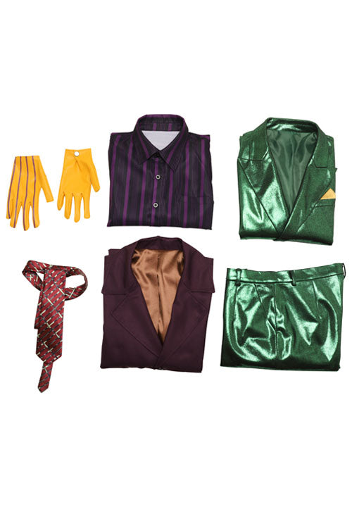 Gotham Season 5 The Joker Purple Coat Green Suit Halloween Cosplay Costume Full Set