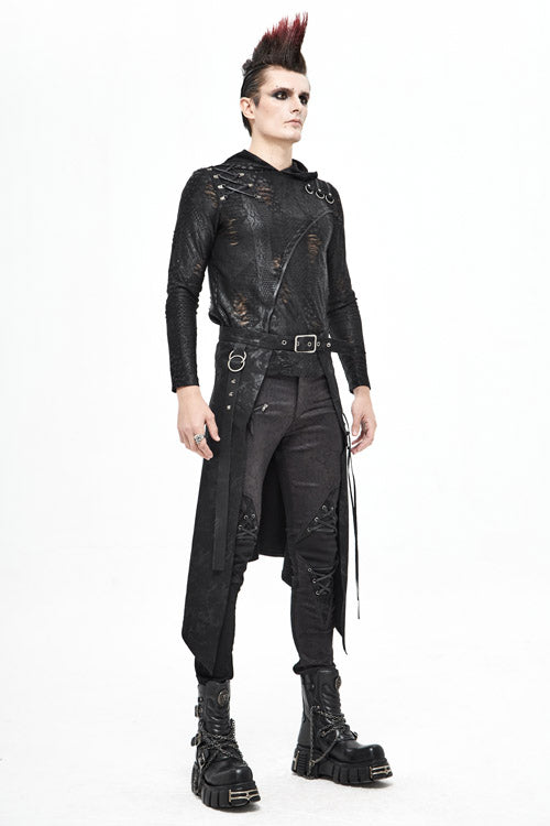 Black Mist Floral Print Mens Punk Short Kilts