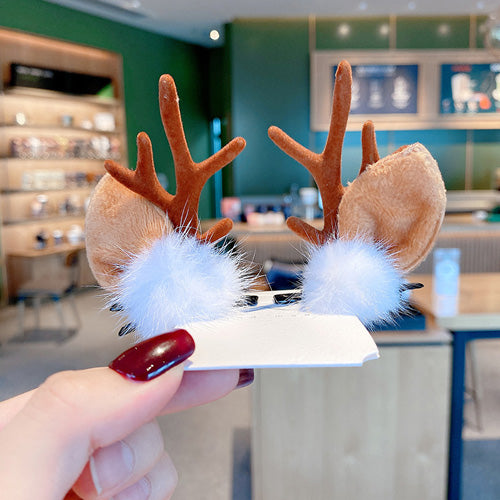Christmas Headdress Moose Horn Hairpin Head Clips