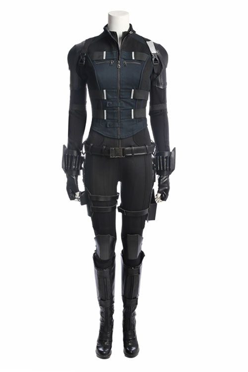 Avengers Infinity War Black Widow Same Black Bodysuit Halloween Cosplay Costume Full Set