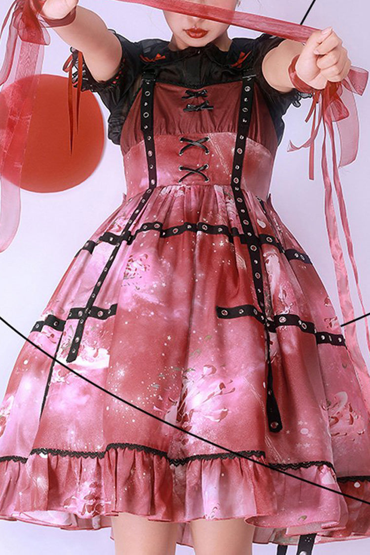 Red Ruffled Sweet Strawberry Print Lolita JSK Dress