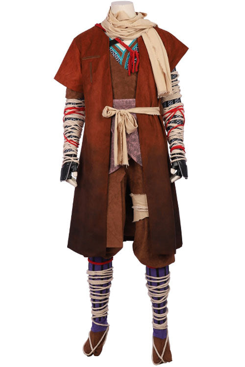 Sekiro Shadows Die Twice Shinobi Of The Divine Heir Wolf Brown Halloween Cosplay Costume Gradient Outerwear