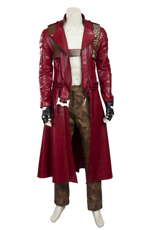 Devil May Cry 3 Dante Red Long Windbreaker Cosplay Costume Full Set