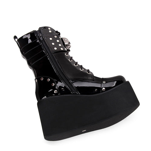 Black Skull Decorative Side Zip Gothic Lolita Boots