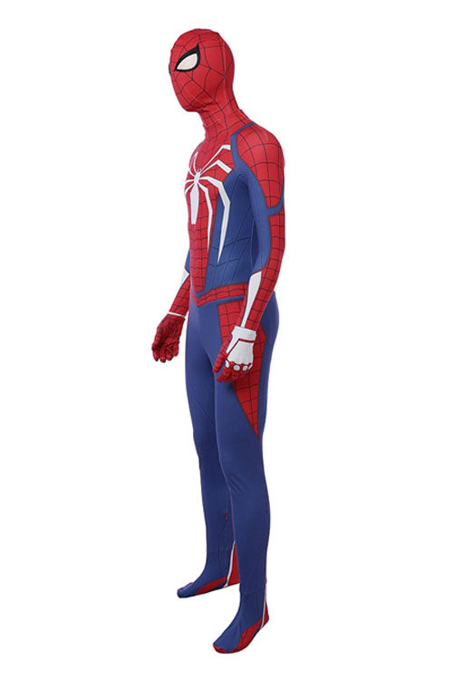 Spider-Man Peter Parker PS4 Game Version Red/Blue Battle Suit Halloween Cosplay Costume Full Set