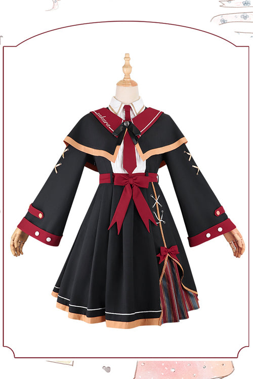 Black High Waist Magic Sweet Lolita OP Dress With Cloak