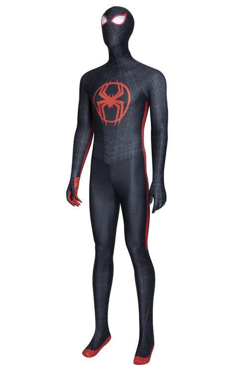Spider-Man Parallel Worlds Miles Morales Black Battle Suit Halloween Cosplay Costume Full Set