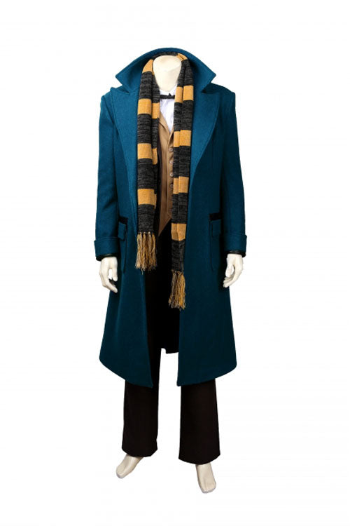 Fantastic Beasts And Where To Find Them Newt Scamander Halloween Cosplay Costume Accessories Yellow/Gray Stripe Scarf