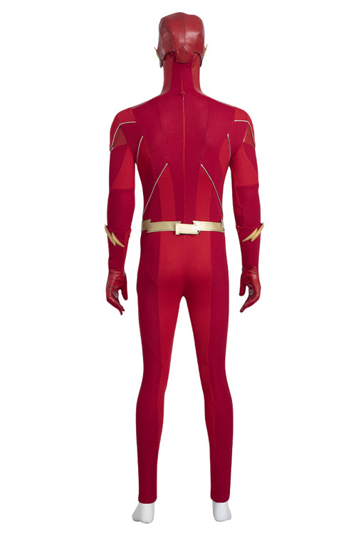 The Flash Season 8 Gold Boots Edition Red Battle Suit Halloween Cosplay Costume