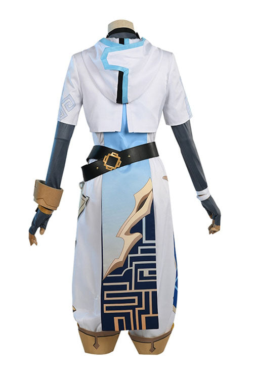 Genshin Impact Chongyun White/Blue Game Halloween Cosplay Costume Full Set