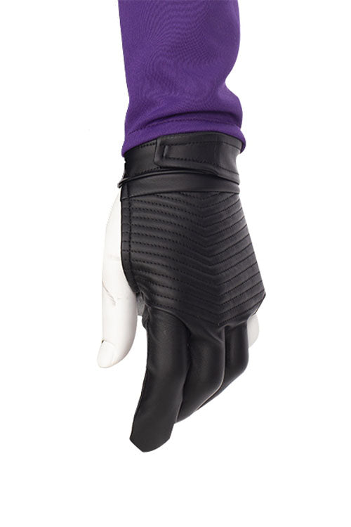 Super Hero Hawkeye Purple/Black Battle Suit Halloween Cosplay Costume Accessories Black Left Glove