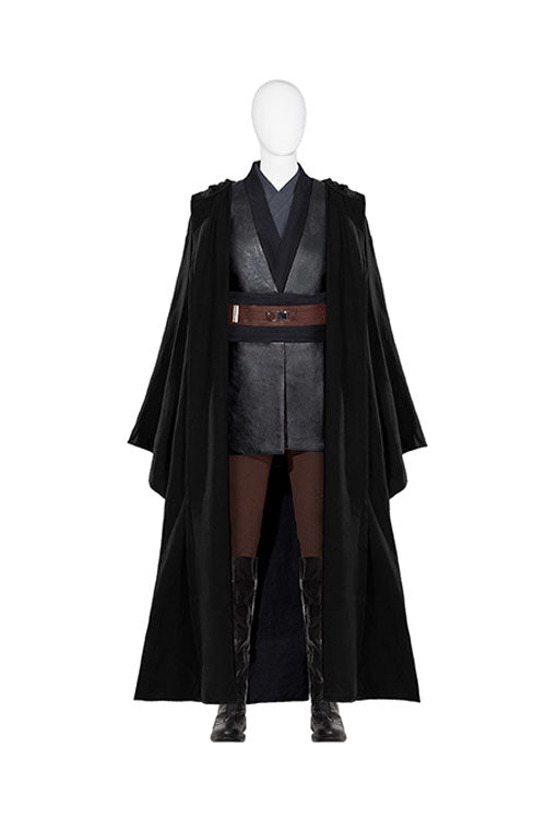 TV Drama Obi-Wan Kenobi Anakin Skywalker Black Outfit Halloween Cosplay Costume Long Top
