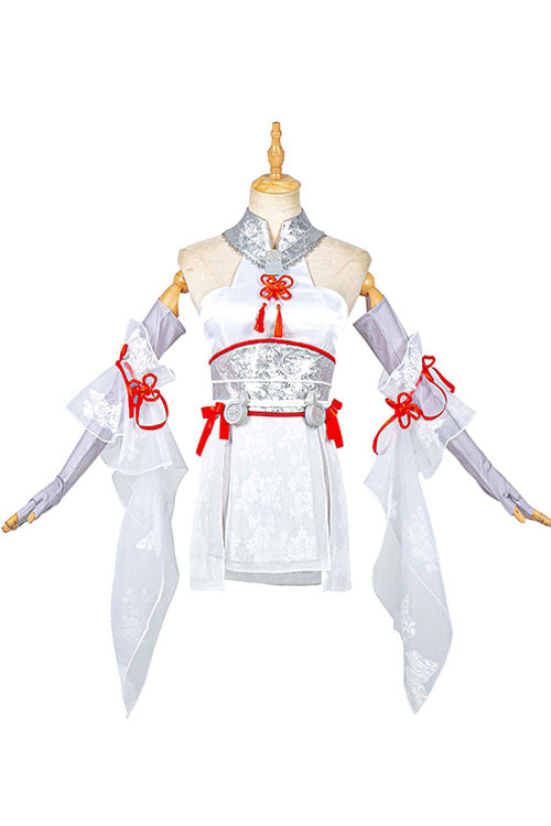 Naraka Bladepoint Tsuchimikado Kurumi White Dress Game Halloween Cosplay Costume Full Set