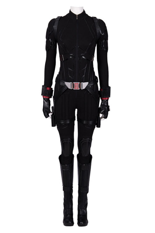 Avengers Endgame Black Widow Natasha Romanoff Black Battle Suit Halloween Cosplay Costume Full Set