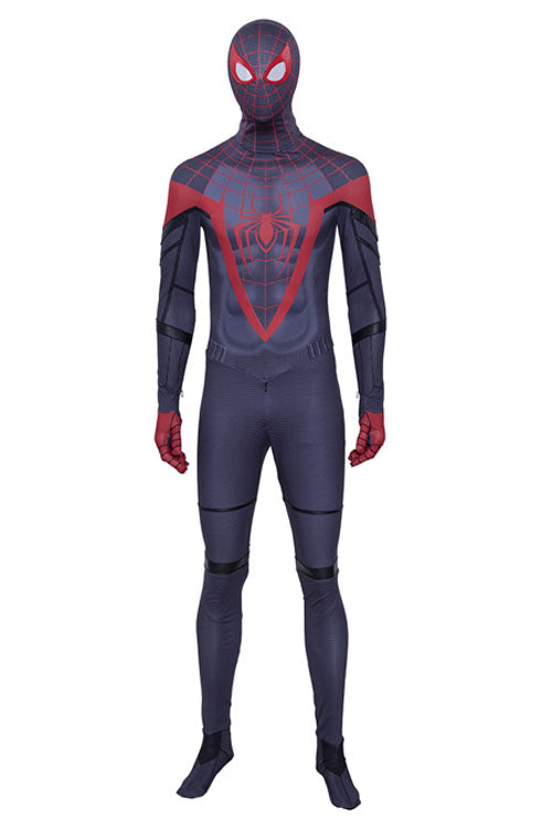 Marvel's Spider-Man Miles Morales PS5 Game Version Black Battle Suit Halloween Cosplay Costume Full Set