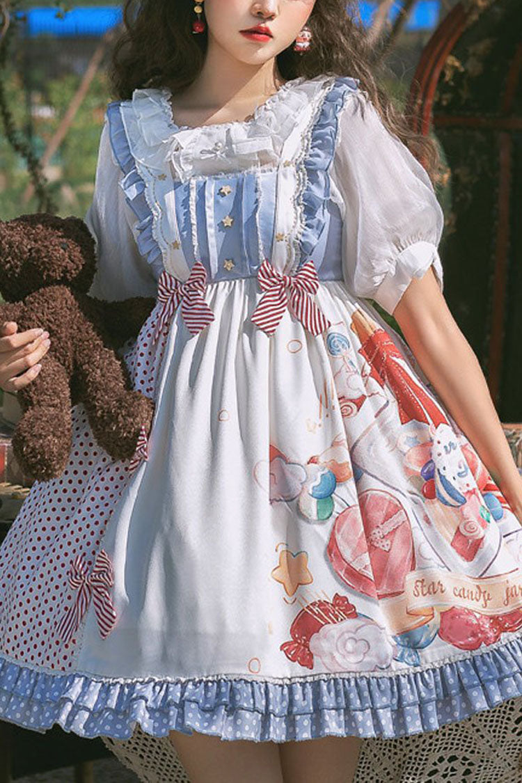 Candy Print Star Buttons Sweet Lolita JSK Dress