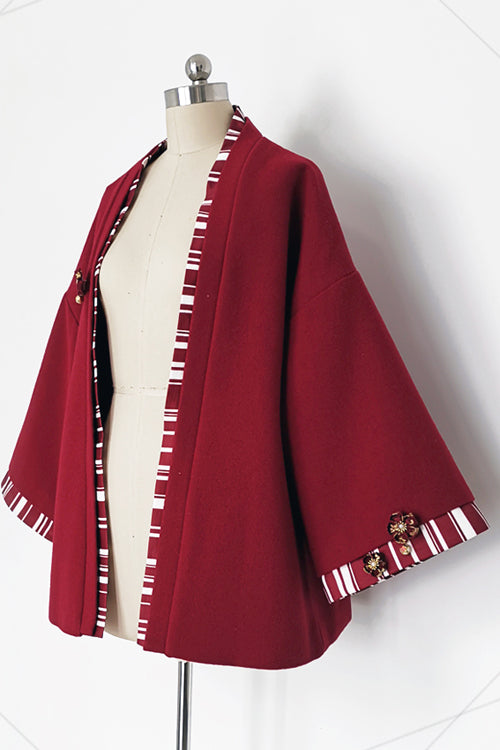 Red Original Lily Rabbit Wide Sleeves Ouji Lolita Coat