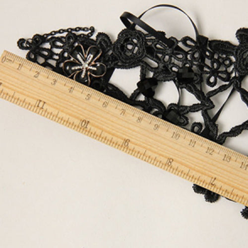 Black Retro Fashion Long Lace Flower Female Gothic Lolita Ring Bracelet